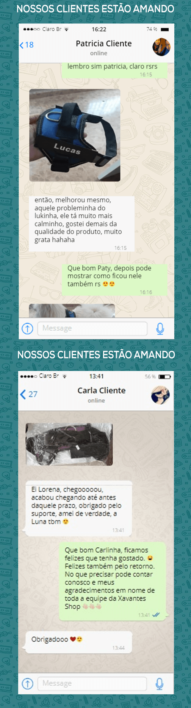 imagem de whatsapp - satisfação do cliente